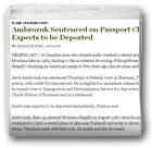 Ambrozuk Sentenced on Passport Charge, Expects to be Deported